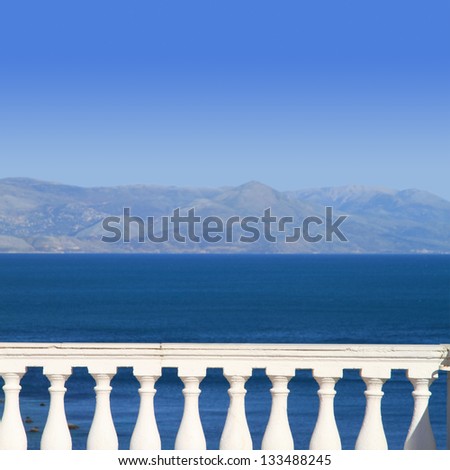 View to Mediterranean sea from a balcony