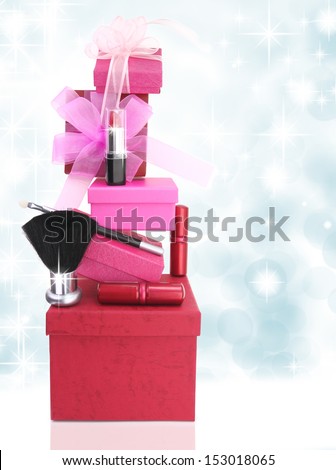 Gift Boxes And Woman Cosmetics