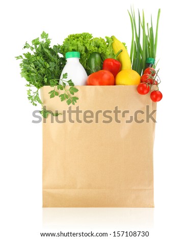 Fresh Healthy Groceries In A Paper Bag