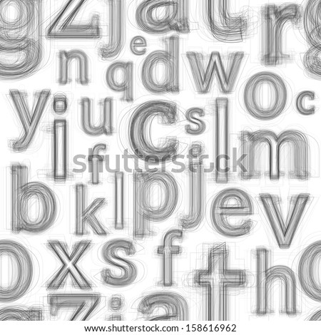 Seamless pattern. Repeating texture with drawing letters