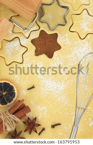 Making star cookies with cookie cutter