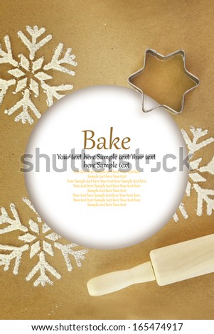 Winter time baking background with copy-space