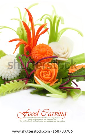 Creative Bouquet Made Of Fruits And Vegetables Isolated