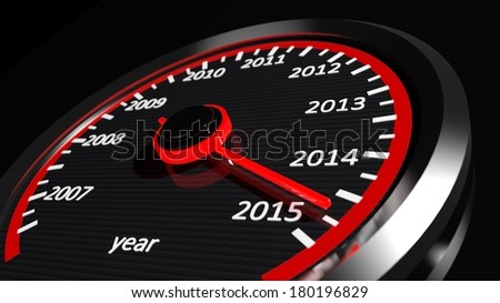 Conceptual 2015 year speedometer Conceptual 2015 year speedometer