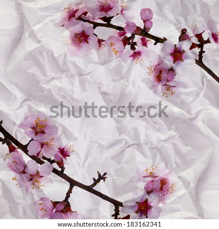 Vintage crumpled paper texture, grunge flower background