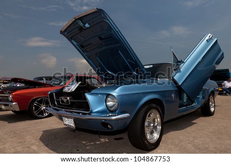 BROOKLYN, NEW YORK - JUNE 10: The 1967 Ford Mustang at the Antique Automobile Association of Brooklyn Annual Show on June 10, 2012 at the Floyd Bennett Field in Brooklyn, New York, USA.