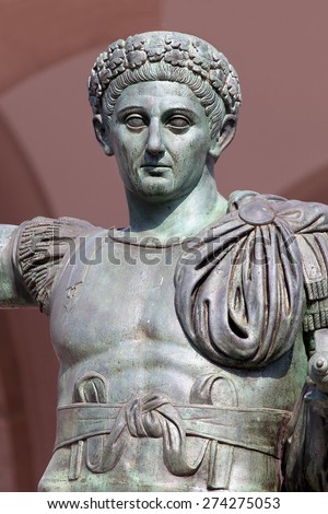 Bronze statue of the Roman Emperor Constantine who issued the Edict of Milan in AD 313