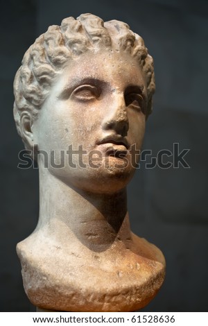 Head of the ancient Greek statue