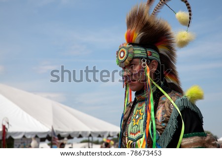 BROOKLYN, NY - JUNE 4: Powwow Native American Festival at Floyd Bennett Field on June 4, 2011 in Brooklyn, NY.  The festival attracts over 500 Native American artists, singers and dancers.