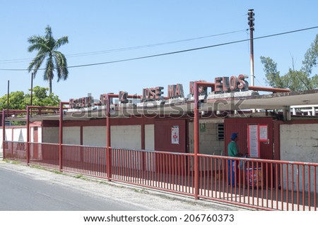 LAS CHOAPAS, MEXICO - JULY 17, 2014: With nearly 800 students Escuela Jose Maria Morelos y Pavon ranks among the top ten percent in the state of Veracruz.