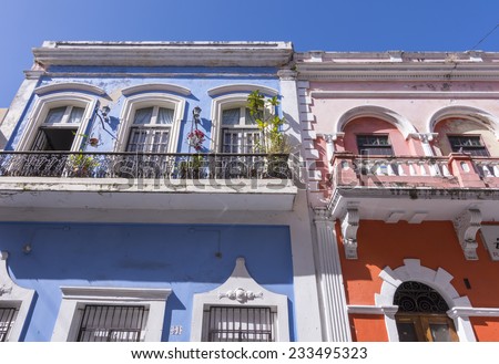 SAN JUAN, PUERTO RICO - JANUARY 29, 2014: Old San Juan is known for colorful colonial architecture that takes visitors back in time.