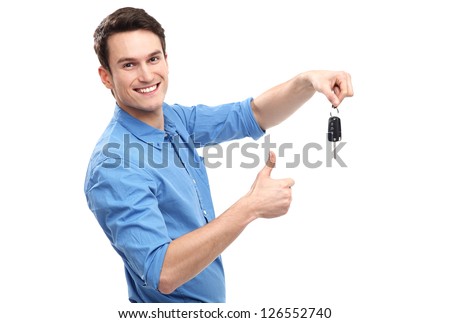 Man with Car Keys and Thumbs Up