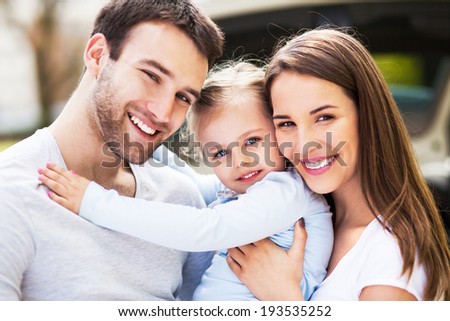 Happy family outdoors