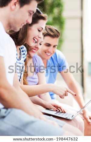 Young people with laptop