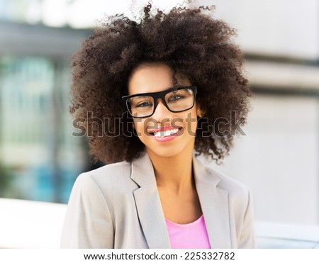 Young businesswoman with afro hair