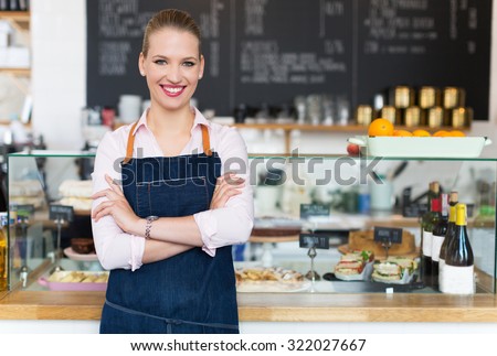 Woman working at cafe
