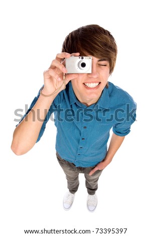 Young man taking pictures Young man taking pictures