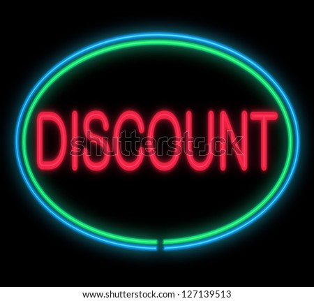 Illustration depicting a neon signage with a discount concept.