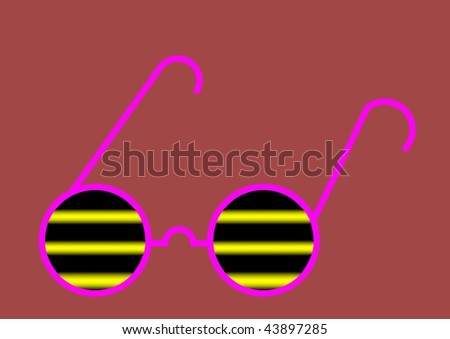 GLASSES WITH HORIZONTAL LINES IN BROWN BOTTOM