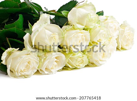 Bouquet of roses isolated on white background