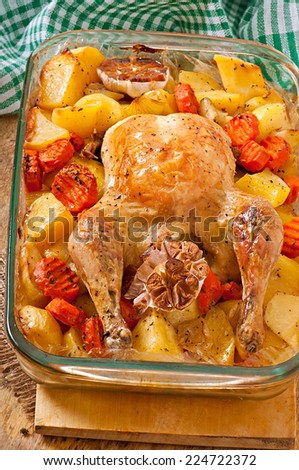 Baked chicken with potatoes