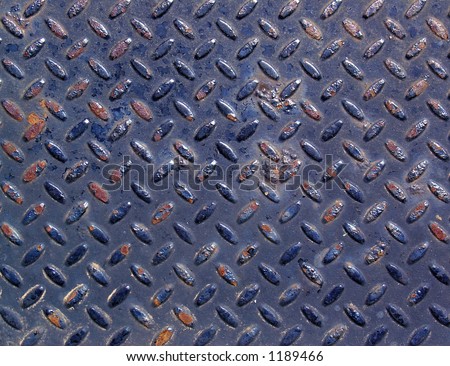 blue and rust colored diamond plate background