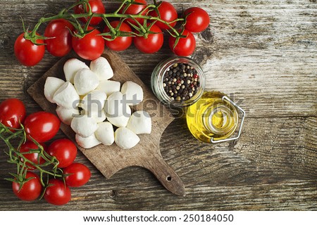 Mozzarella Cheese with Tomatoes and olive oil
