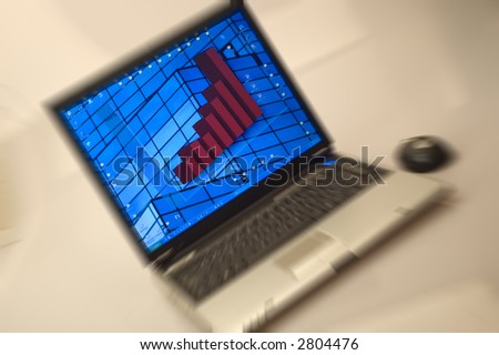 laptop with business desktop zoom effect - photo on laptop is mine