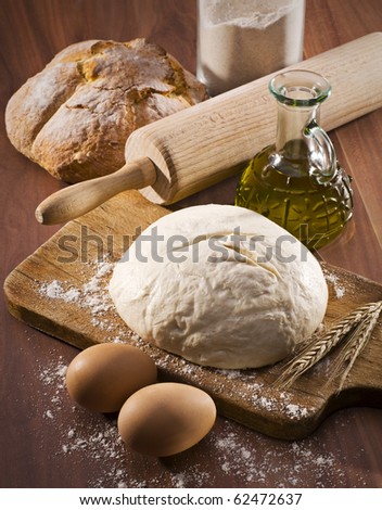 Baking fresh bread background close up shoot