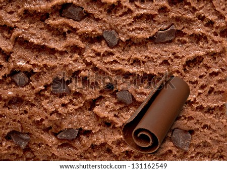 Chocolate ice cream with curl