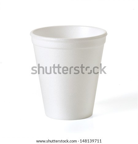 Foam takeaway cup with clipping path Foam takeaway cup with clipping path