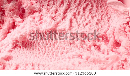 Strawberry ice cream macro detailed texture