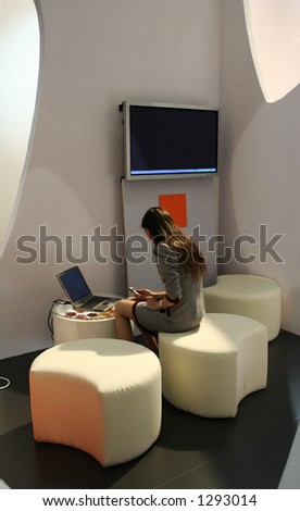 young business woman in hi-tech environment