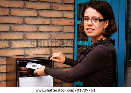 woman sending mail