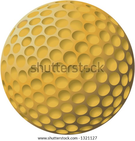 golf ball vector. stock vector : Gold Golf Ball