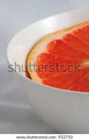 Ruby Red Grapefruit Half in a White Bowl