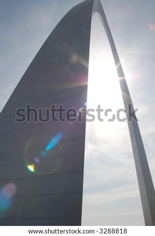 Gateway Arch in St. Louis with Sun Flare