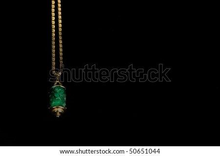 gold and jade unique pendant necklace