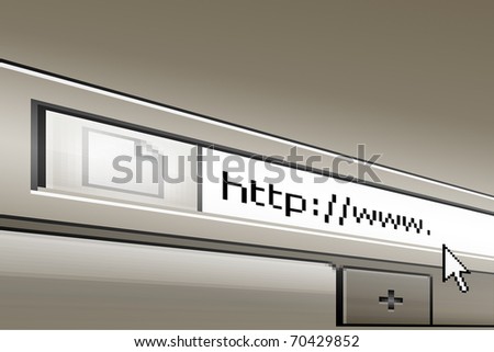 internet address being typed onto a computer screen