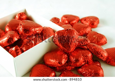 Box of Red Chocolate Hearts