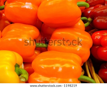 Orange, Yellow, Red Peppers