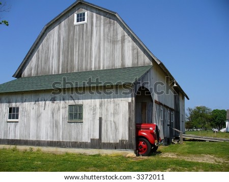 side of old barn, side of old car, barn can be written on