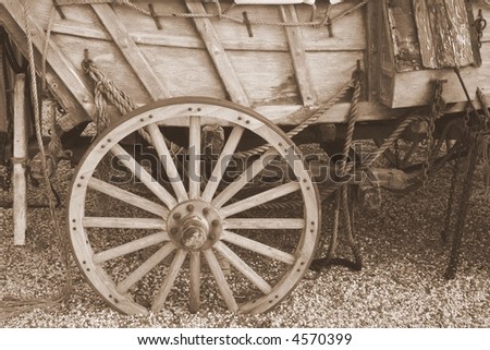 old west wagon and wheel