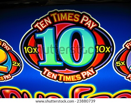 sign on a casino slot machine which is colorful and shows a big winner