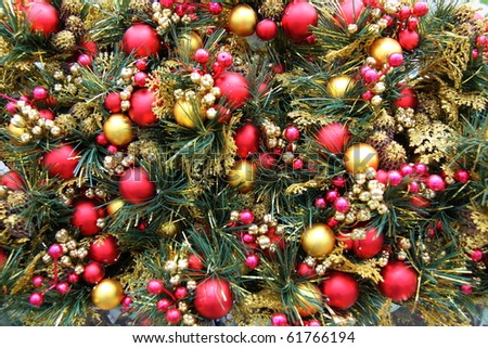 many christmas balls make a colorful picture