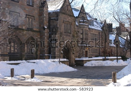 Yale University in winter