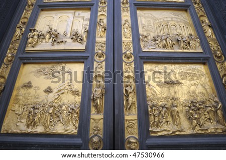 the gate of heaven Made Lorenzo Ghiberti from 1425 to 1452 is one of the most famous works of the Renaissance. Completely gilded, was nicknamed Paradise by Michelangelo Buonarroti.