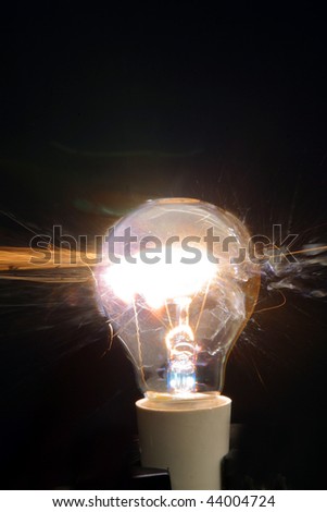 A light globe exploding