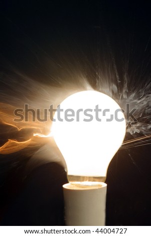A light globe exploding
