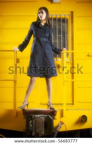 an Asian woman on an industrial location